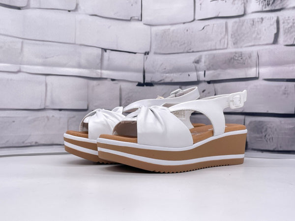 SUSIMODA Sandalo Donna Bianco Con Zeppa