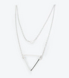 Anihma - COLLANA DOPPIO FILO TRIANGOLO E PERLA - ARGENTO