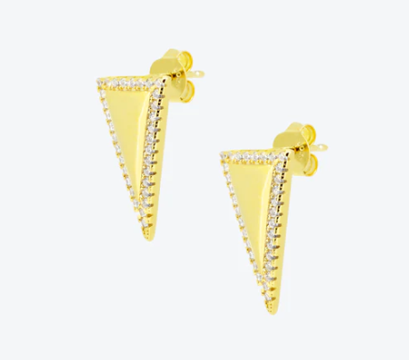 Anihma - ORECCHINI TRIANGOLO PAVÉ - ORO