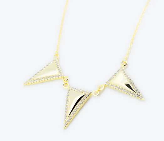 Anihma - COLLANA CON TRIANGOLI PAVÉ - ORO