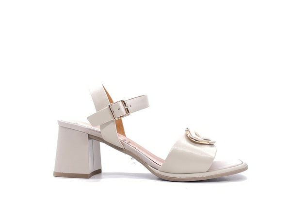 REPO Sandali Donna Avorio Con Tacco