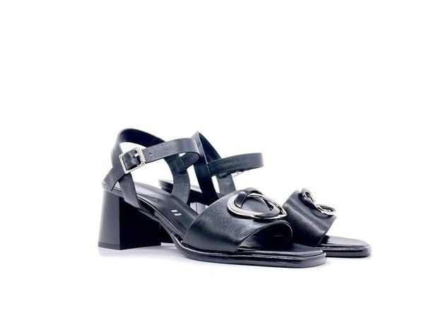 REPO Sandalo Donna Nero Con Tacco