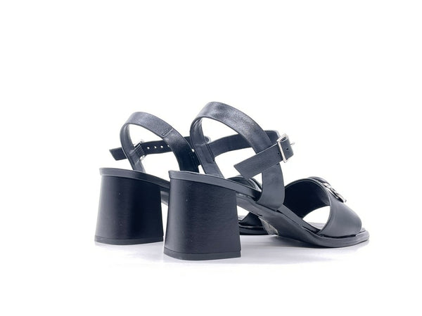 REPO Sandalo Donna Nero Con Tacco