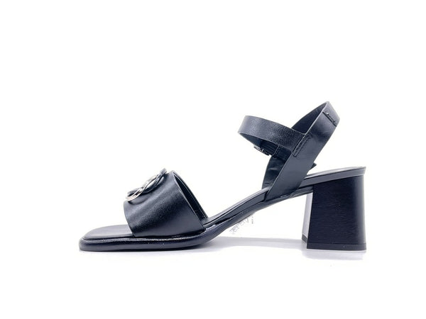 REPO Sandalo Donna Nero Con Tacco