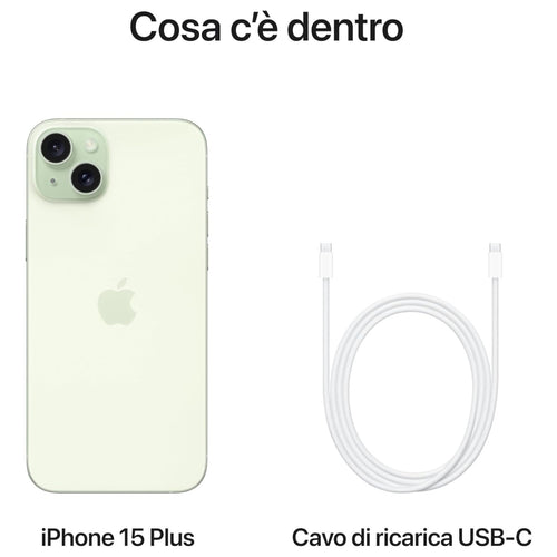 Apple iPhone 15 Plus Smartphone 6.7 Memoria Interna 128gb Colore Green - MU179QL/A - ITA