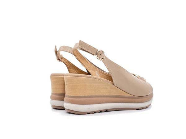 Studio Moda Sandali Donna Zeppa Beige