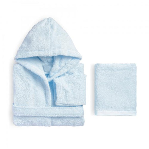 Accappatoio bambino e asciugamano in spugna Perla Biancoperla