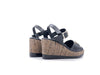 Studio Moda Sandali Donna con Zeppa Nero