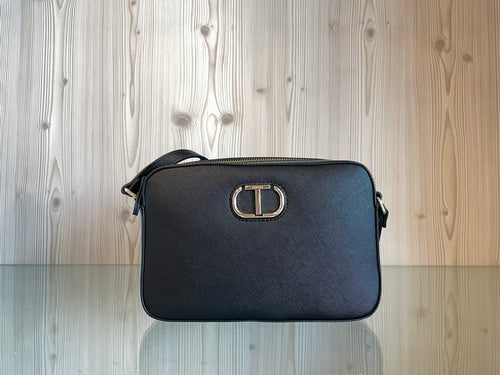 TWINSET Tracolla CAMERA BAG 241TB7123 saffiano nero