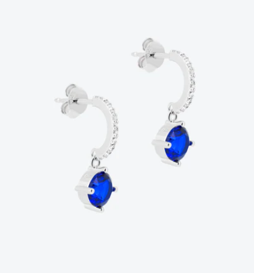 Anihma - ORECCHINI CREOLI CON ZIRCONE BLU
