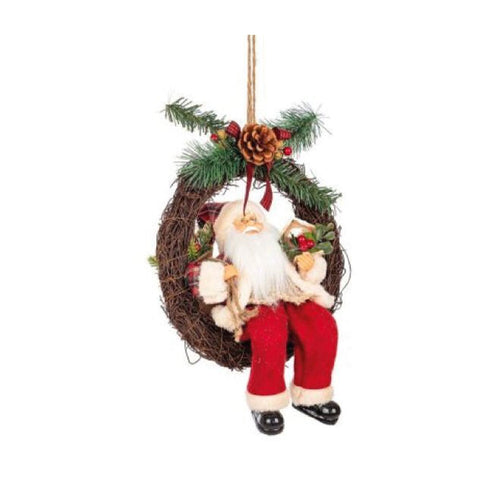 Corona Babbo Natale Alwin decorazione natalizia per interno Ø 30 cm