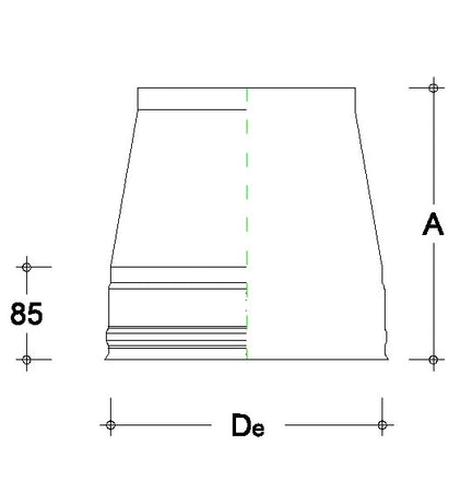 Fumaiolo terminale da 200-250mm conico inox doppia parete