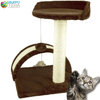 Tiragraffi Per Gatti Marrone Con Gioco Pallina Palo 50cm Topolino Tunnel Soffice