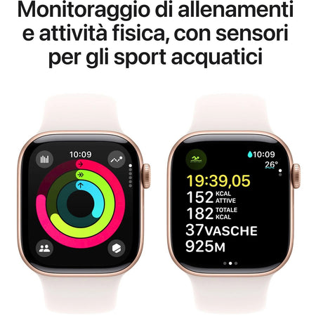 Apple watch serie10 42mm ac/rose gold sb/light blu. s/m mwwh3qc/