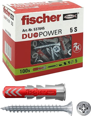 Fischer Duopower 5S tassello nylon con vite da 5mm - 10pz
