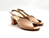 ELLEN Sandalo donna in pelle rosa e bronzo tacco 50