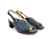 ELLEN Sandalo donna in pelle scamosciata blu tacco 50