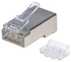 Confezione 50 Plug RJ45 STP per Cavo Rigido Flessibile Cat.6A STP