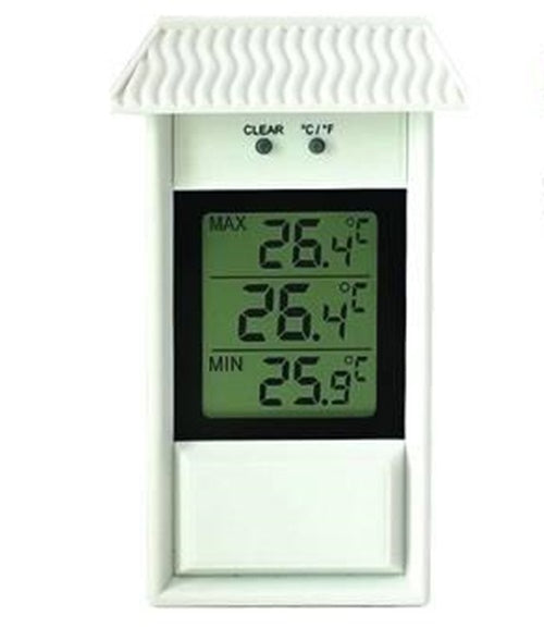 TERMOMETRO PLASTICA MIN/MAX DIGITALE mm.150x80 - BIANCO - FER 388542