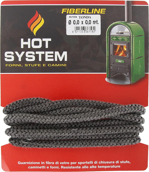 FIBERLINE GUARNIZIONE TONDA PER ALTE TEMPERATURE STUFA / CAMINO mm.10x2,5 mt. -