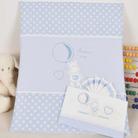 Copripiumino culla neonato e lenzuola Happy Hippo