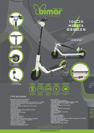 Bimar Mille Miglia monopattino a batteria ricaricabile