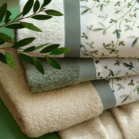 Set asciugamano bagno viso e ospite Biancoperla Ivy