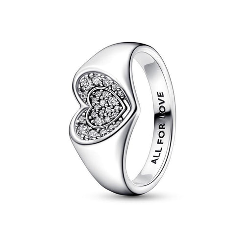 Pandora - Anello Cuore Pavé Sigillo