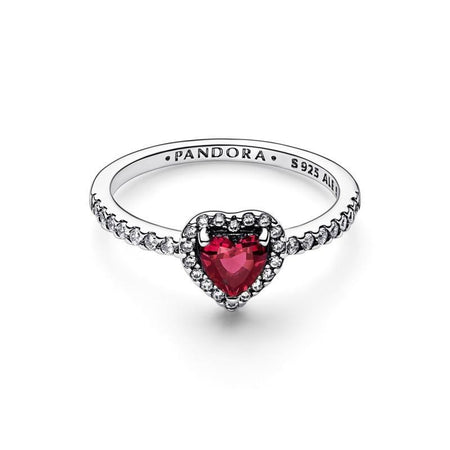 Pandora  Anello Cuore Rosso e Pavè