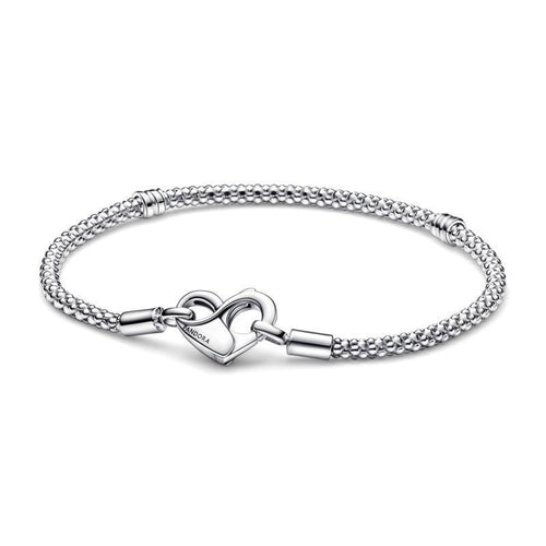 Pandora  - Bracciale Maglia Geometrica con Chiusura a Cuore