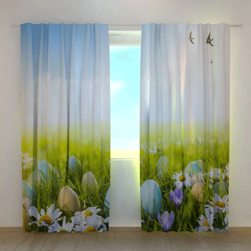 Tende su misura con stampa Uova di Pasqua colorate