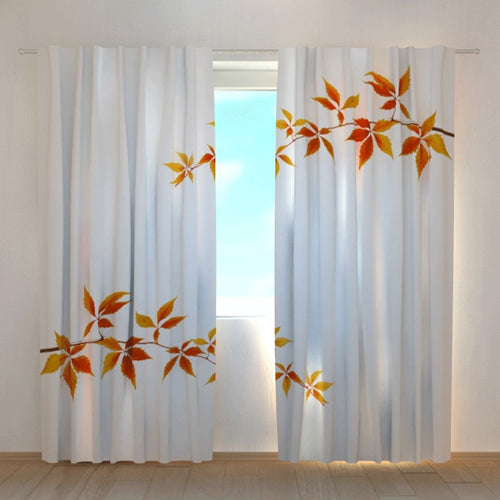 Tende su misura con stampa Foglie autunnali