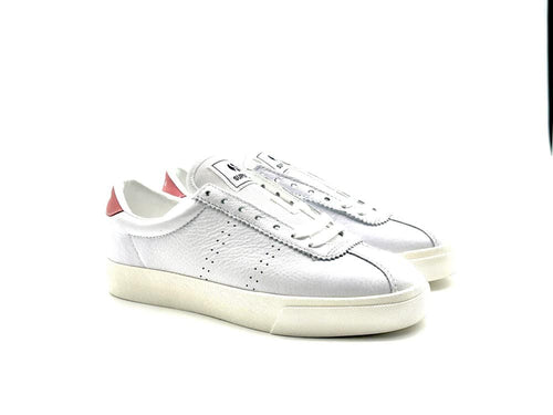 SUPERGA 2843 CLUB S COMFORT LEATHER Bianca rosa e avorio