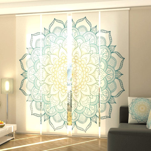 Tende a pannello Mandala blu e giallo