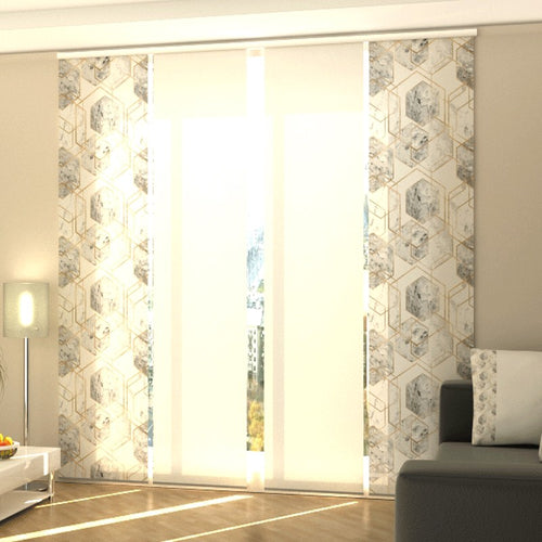 Tende a pannello Marmo grigio e oro