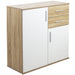 Cassettiera Mobile Armadietto 2 Porte 2 Cassetti Design Moderno Quercia e Bianco