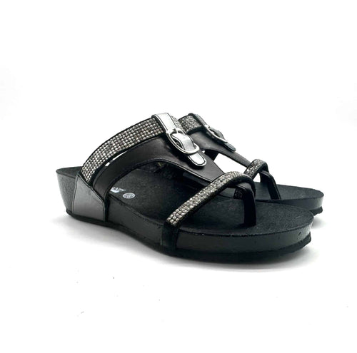 GRUNLAND Ciabatta infradito donna nera