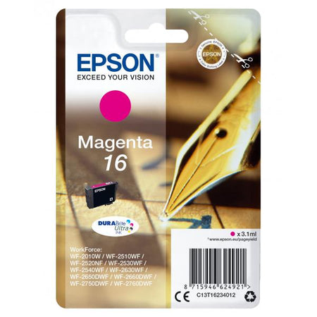 EPSON CART INK MAGENTA PER WF-2510WF, WF-2520NF, WF-2530WF WF-2540WF SERIE 16 PENNA E CRUCIVERBA