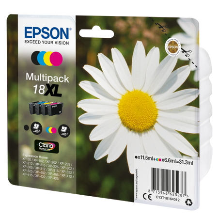 Epson 18XL - Confezione da 4 - XL - Nero, Giallo, Ciano, Magenta