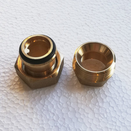 Bocchettone MF da 1"+1/2 conico in ottone per acqua con guarnizione