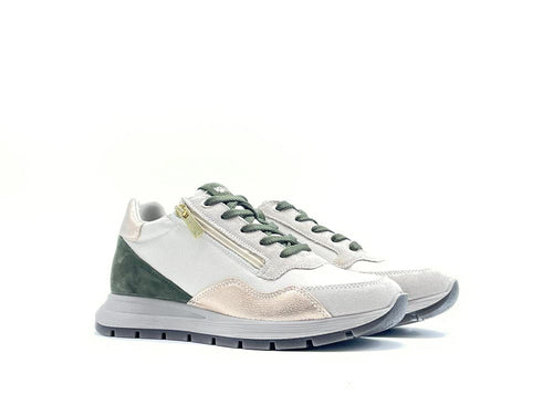 IGI & CO Sneaker donna pelle e camoscio beige e verde