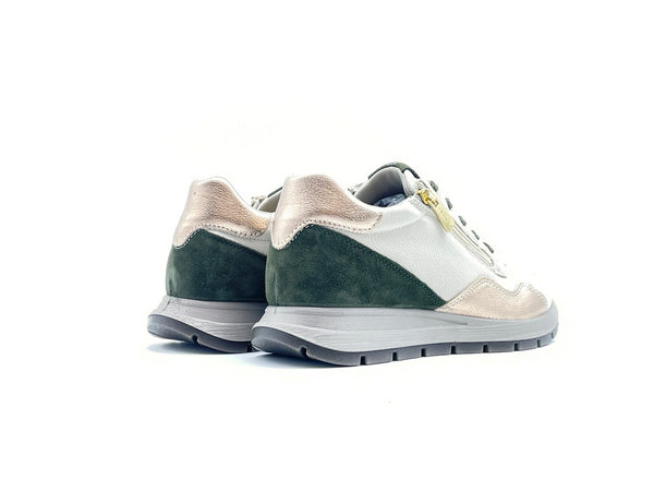 IGI &amp; CO Sneaker donna pelle e camoscio beige e verde