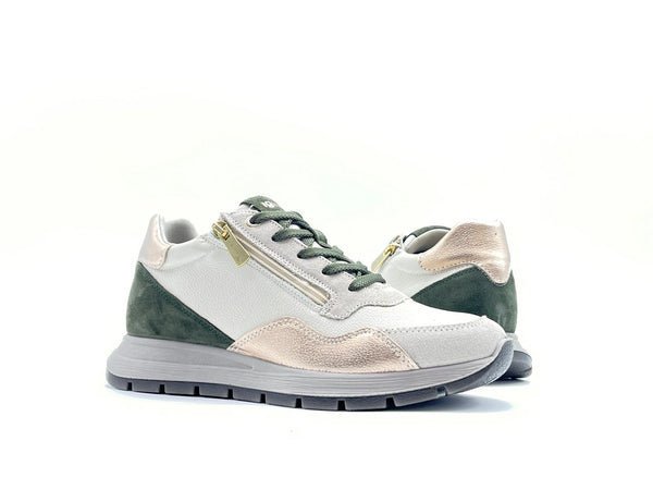 IGI &amp; CO Sneaker donna pelle e camoscio beige e verde