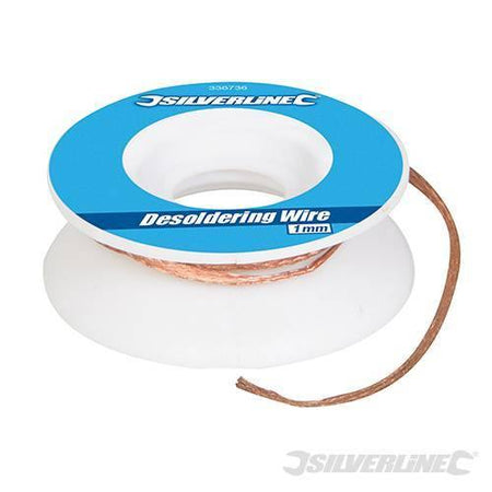 Treccia di rame, filo, dissaldare, rimozione giunti saldati 1 - 2mm Silverline Silverline