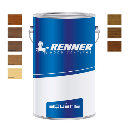 Renner AQUARIS YM M034 25Kg netti colore T22 noce impregnante professionale acqua per esterni ed interni