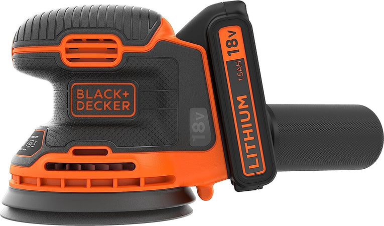 Black & Decker levigatrice rotorbitale 125mm 18V con 1 batteria da 1,5Ah