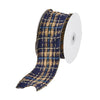 Nastro Tartan con motivo scozzese blu e oro per decorazioni e confezioni natalizie, da 60 mm x 10 metri