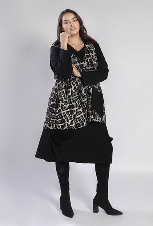 Pomme Rouge Abito donna in cotone Taglia forte A830 Nero