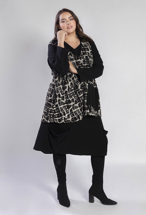 Pomme Rouge Abito donna in cotone Taglia forte A830 Nero