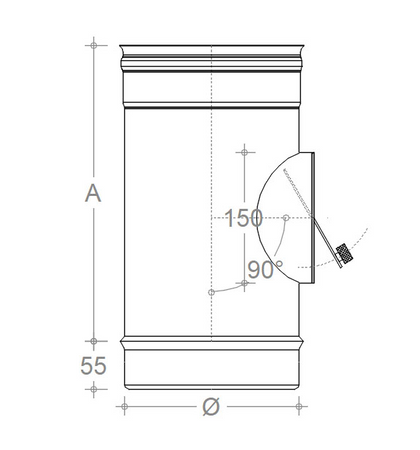 Modulo da 200mm AISI 304 con regolatore automatico di tiraggio